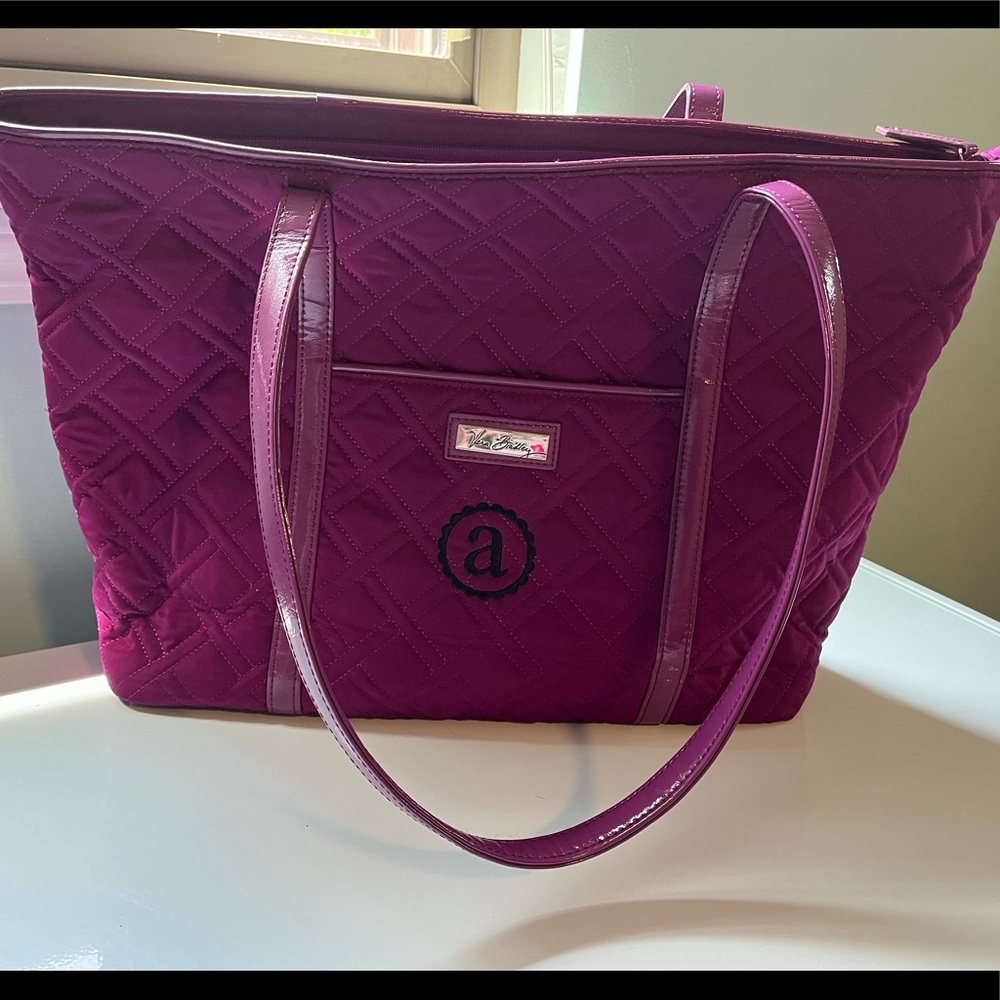 Berry Vera Bradley Work Tote with laptop sleeve